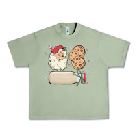 Oil Green custom milk and cookies with santa Urban Heavy Tee - MaliasSmallBusiness