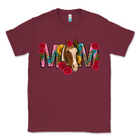 Burgundy mom with horse mothers day Classic Tee - texasbilliewilder