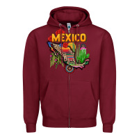 Burgundy mexico map Zipper Hoodie - CTS Tumbler Store