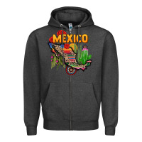 Charcoal Heather mexico map Zipper Hoodie - CTS Tumbler Store