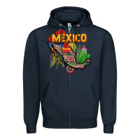 Navy mexico map Zipper Hoodie - CTS Tumbler Store