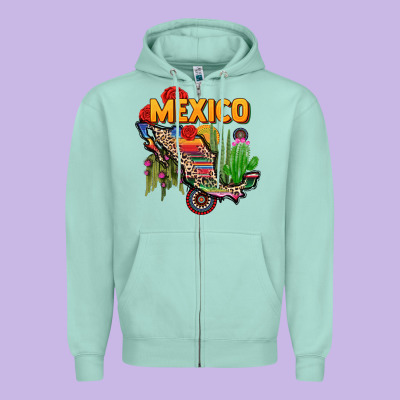 Mexico Map Zipper Hoodie Designed By Cts Tumbler Store