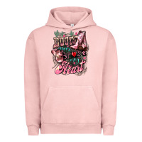 Pigment Salmon boots never broke my heart Urban Hoodie - NancyCooperArtShop