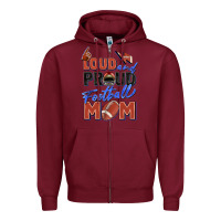 Burgundy loud and proud football mom Zipper Hoodie - Zillion Design Studio