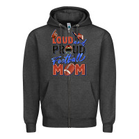 Charcoal Heather loud and proud football mom Zipper Hoodie - Zillion Design Studio
