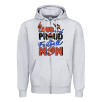 Heather Grey loud and proud football mom Zipper Hoodie - Zillion Design Studio