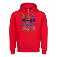 Red loud and proud football mom Zipper Hoodie - Zillion Design Studio