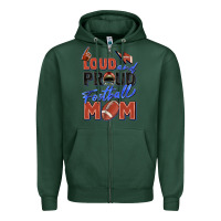 Sports Green loud and proud football mom Zipper Hoodie - Zillion Design Studio