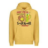 Antique Gold hot mess always stressed softball mama stanley cup Premium Hoodie - MaliasSmallBusiness