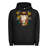 Pigment Black aztec western bull skull Urban Hoodie - NancyCooperArtShop