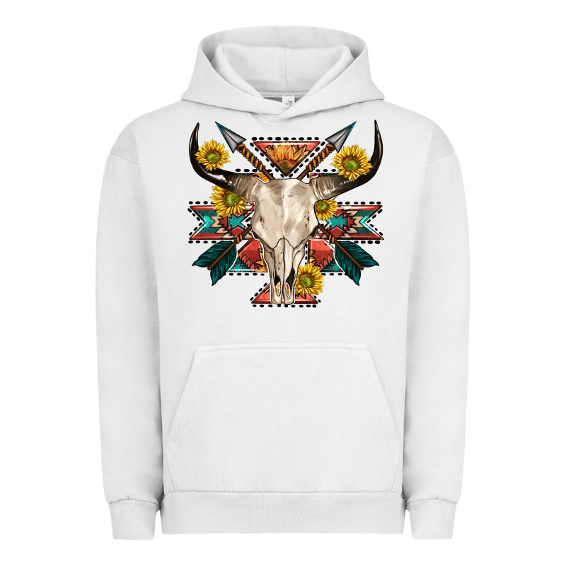 Aztec Western Bull Skull Urban Hoodie by NancyCooperArtShop | Teevron