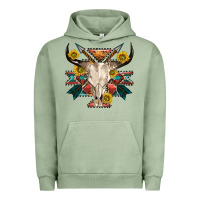 Pigment Oil Green aztec western bull skull Urban Hoodie - NancyCooperArtShop