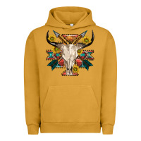 Pigment Peanut Butter aztec western bull skull Urban Hoodie - NancyCooperArtShop