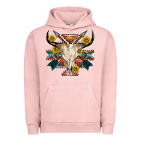 Pigment Salmon aztec western bull skull Urban Hoodie - NancyCooperArtShop