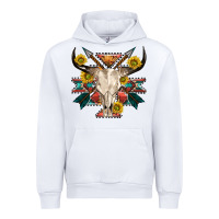 White aztec western bull skull Urban Hoodie - NancyCooperArtShop
