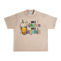 French Oak half teacher half coffee Urban Heavy Tee - MaliasSmallBusiness