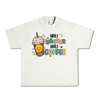 Pistachio half teacher half coffee Urban Heavy Tee - MaliasSmallBusiness