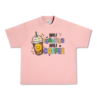 Salmon half teacher half coffee Urban Heavy Tee - MaliasSmallBusiness
