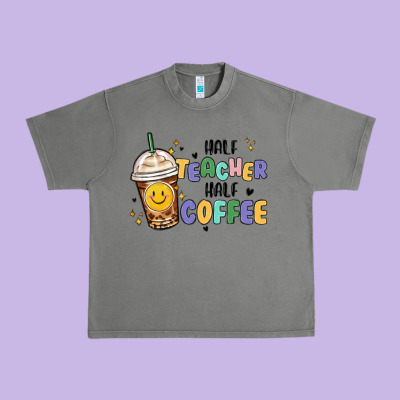 Urban Heavy Tee half teacher half coffee