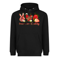 Black peace love strawberry Heavyweight Hoodie - Artiststas