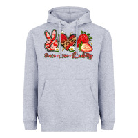 Heather Grey peace love strawberry Heavyweight Hoodie - Artiststas