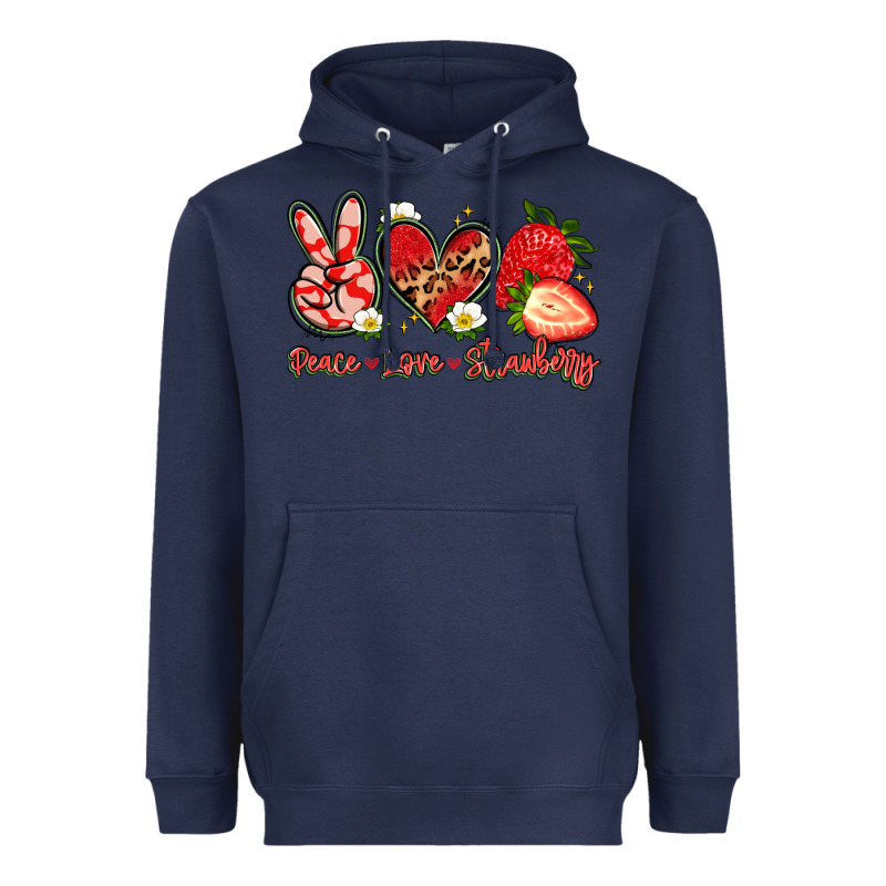 Peace Love Strawberry Heavyweight Hoodie by Artiststas | Teevron