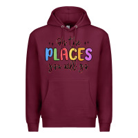Burgundy oh the places you will go Premium Hoodie - MaliasSmallBusiness