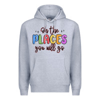 Heather Grey oh the places you will go Premium Hoodie - MaliasSmallBusiness