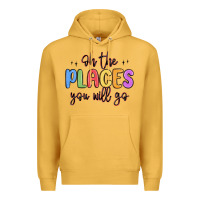 Mustard oh the places you will go Premium Hoodie - MaliasSmallBusiness