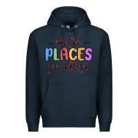 Navy oh the places you will go Premium Hoodie - MaliasSmallBusiness