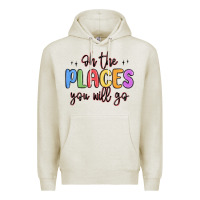 Oatmeal Heather oh the places you will go Premium Hoodie - MaliasSmallBusiness