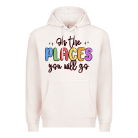 Pale Pink oh the places you will go Premium Hoodie - MaliasSmallBusiness