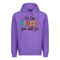 Purple oh the places you will go Premium Hoodie - MaliasSmallBusiness