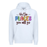 White oh the places you will go Premium Hoodie - MaliasSmallBusiness