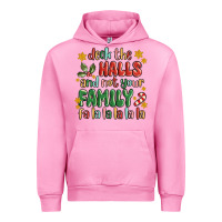 Fuchsia Pink deck the halls and not your family fa la la la laa Urban Hoodie - MaliasSmallBusiness