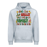 Heather Grey deck the halls and not your family fa la la la laa Urban Hoodie - MaliasSmallBusiness