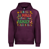 Mauve Wine deck the halls and not your family fa la la la laa Urban Hoodie - MaliasSmallBusiness
