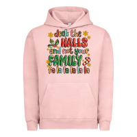 Pigment Salmon deck the halls and not your family fa la la la laa Urban Hoodie - MaliasSmallBusiness