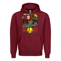 Burgundy loud and proud softball mom Zipper Hoodie - Zillion Design Studio