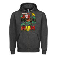 Charcoal Heather loud and proud softball mom Zipper Hoodie - Zillion Design Studio