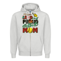 Dove Grey loud and proud softball mom Zipper Hoodie - Zillion Design Studio