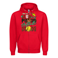Red loud and proud softball mom Zipper Hoodie - Zillion Design Studio