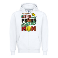 White loud and proud softball mom Zipper Hoodie - Zillion Design Studio