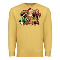 Antique Gold joy and cow christmas candies and letters Premium Sweatshirt - AdoDesignShop