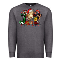 Charcoal Heather joy and cow christmas candies and letters Premium Sweatshirt - AdoDesignShop