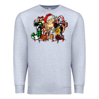 Heather Grey joy and cow christmas candies and letters Premium Sweatshirt - AdoDesignShop