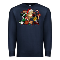 Navy joy and cow christmas candies and letters Premium Sweatshirt - AdoDesignShop