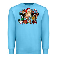 Ocean Blue joy and cow christmas candies and letters Premium Sweatshirt - AdoDesignShop