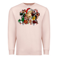 Pale Pink joy and cow christmas candies and letters Premium Sweatshirt - AdoDesignShop