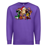 Purple joy and cow christmas candies and letters Premium Sweatshirt - AdoDesignShop